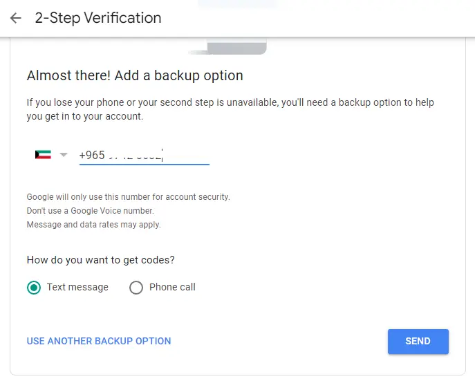 2-Step Verification almost there
