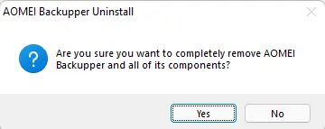 AOMEI backupper uninstall
