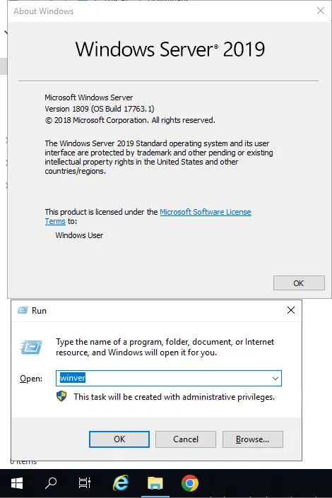 About Windows server 2019