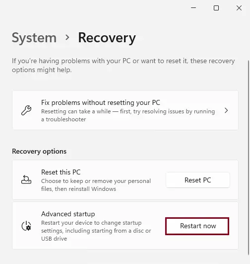 Access Windows 11 boot menu