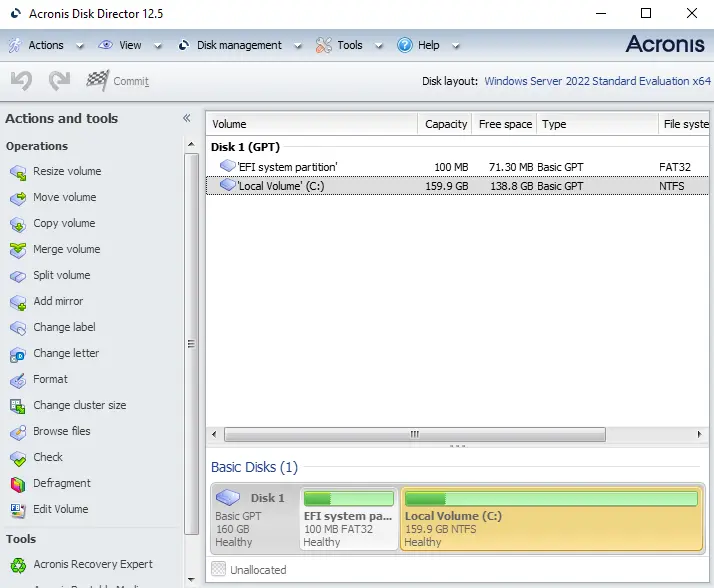 Acronis disk director