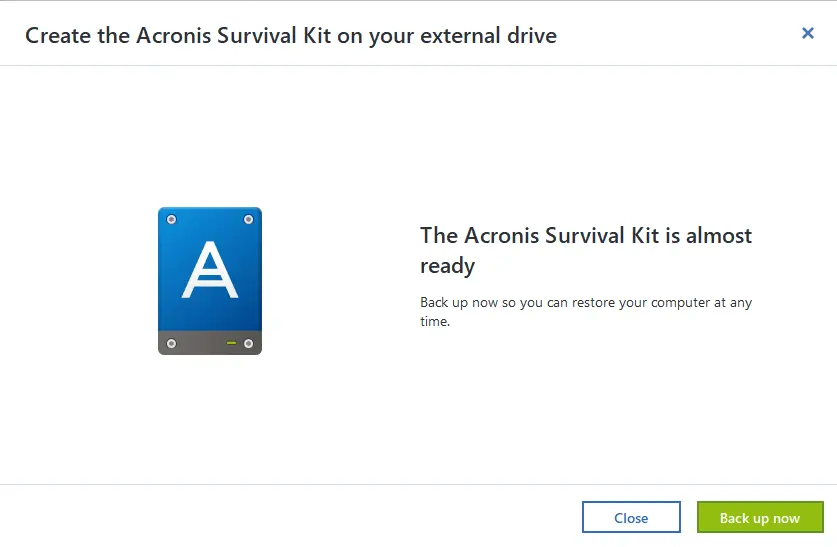 Acronis survival kit is almost ready