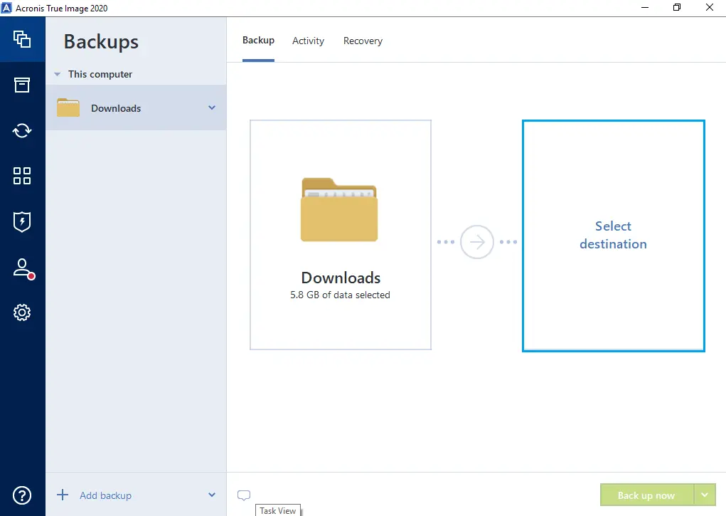 Acronis true image backup