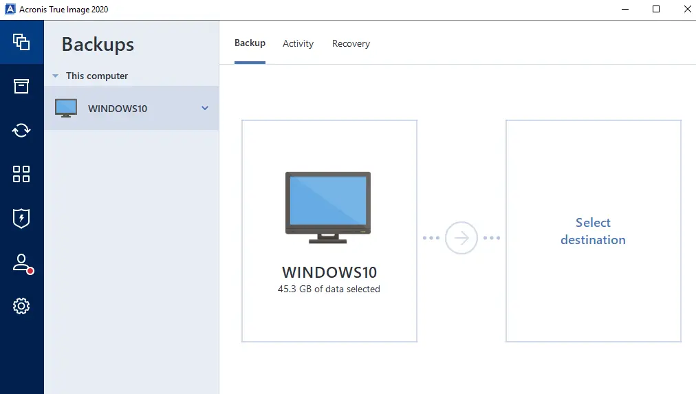 Acronis true image backups