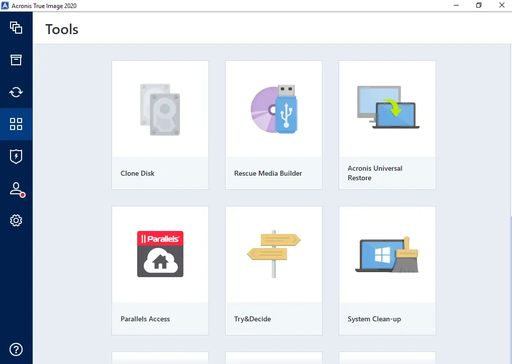 Acronis true image tools