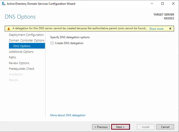 Active Directory domain services DNS