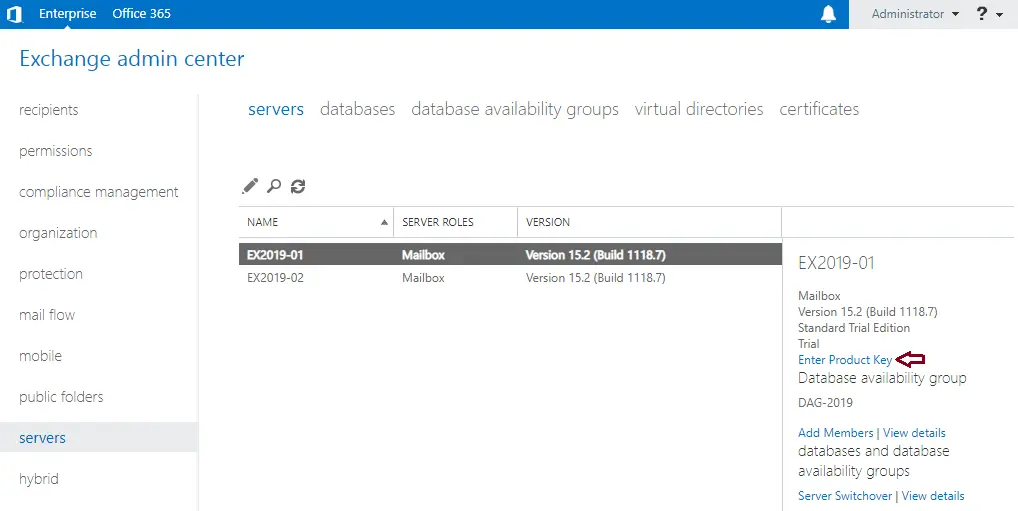 Activate Microsoft Exchange Server 2019