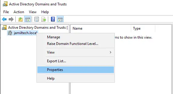 Active directory domain and trusts