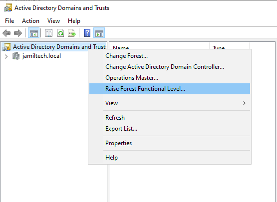 Active directory domain and trusts