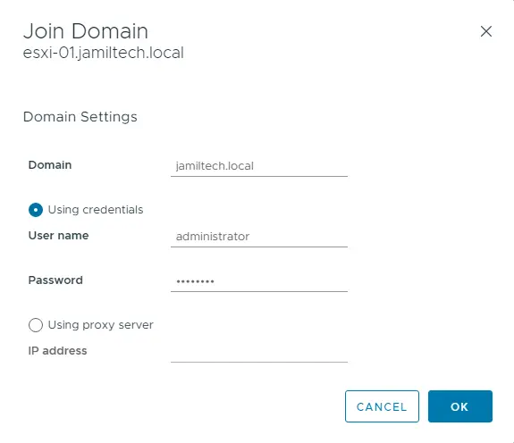 Add ESXi Host to Active Directory