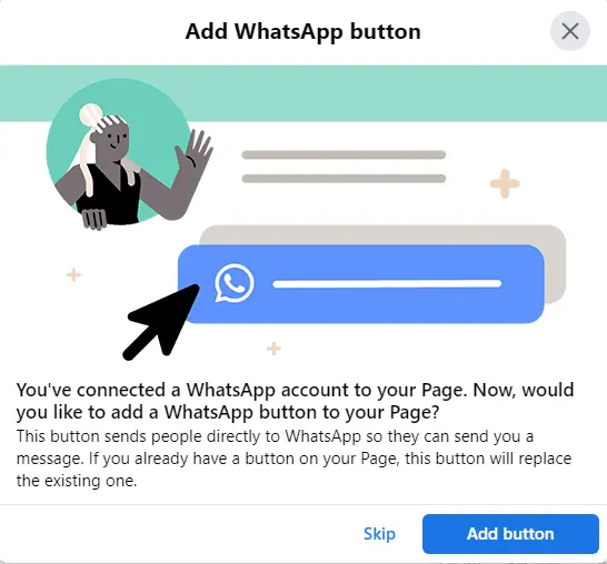 Add WhatsApp button Facebook page