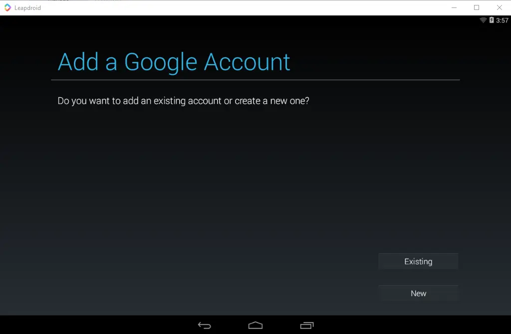 Add a Google account Leapdroid