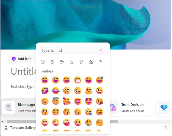 Add emoji in Microsoft loop