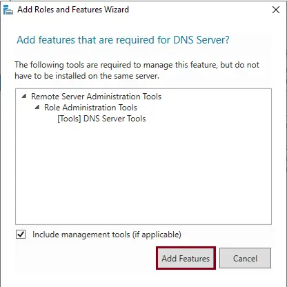 Add features dns roles