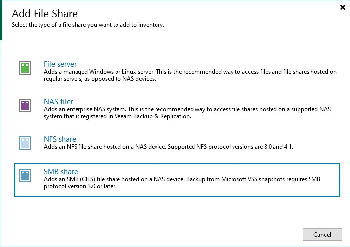 Add file share SMB