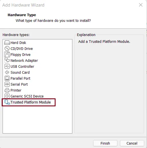 Add hardware trusted platform module