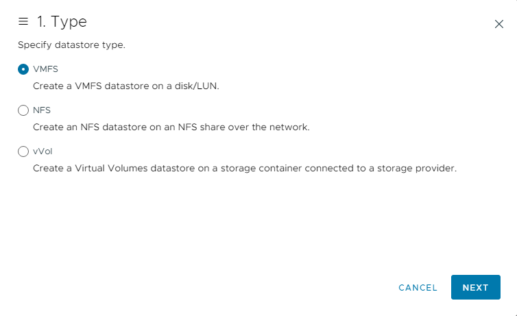 Add iSCSI storage VMware