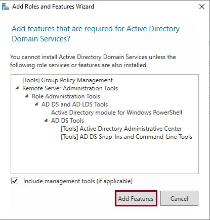 Add required feature active directory