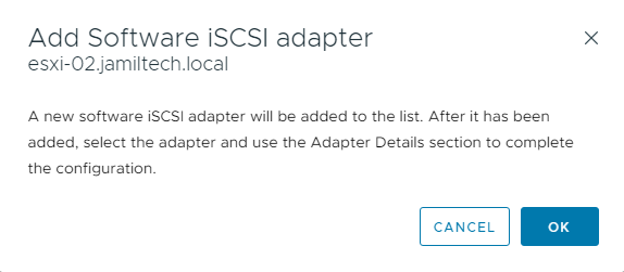 Add software iSCSI adapter