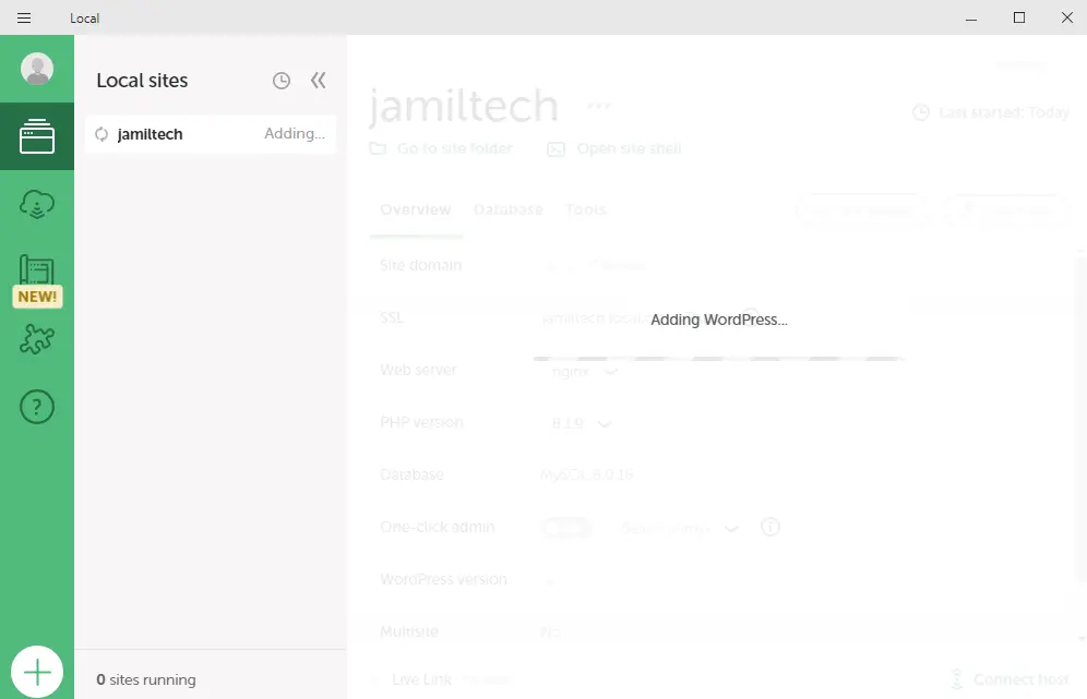 Adding WordPress local sites