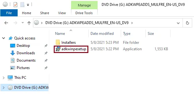 Adkwinpesetup.exe Windows’s explorer