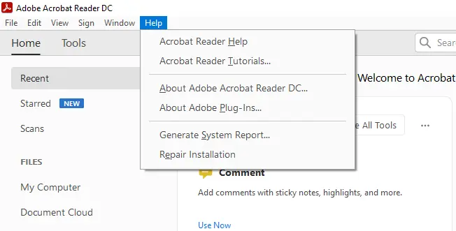 Adobe Reader Check for Updates Disabled