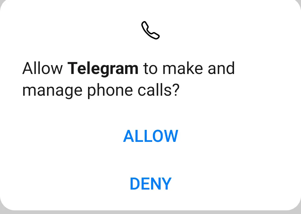 Allow Telegram to make calls