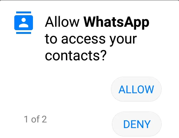 Allow WhatsApp to access