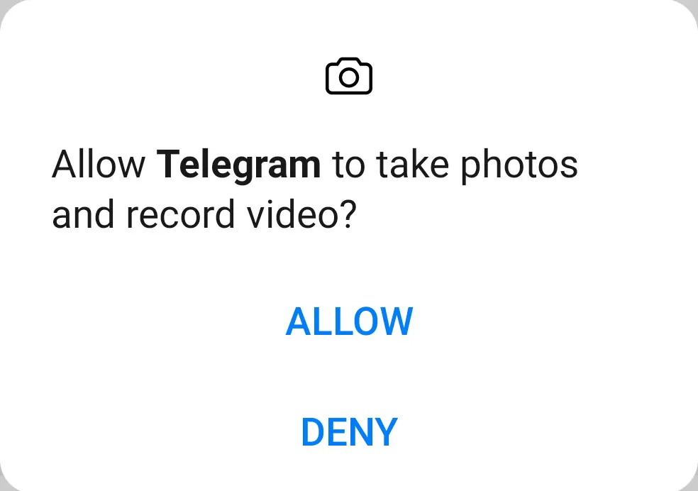 Allow telegram to take photos