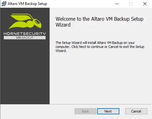 Altaro VM backup setup