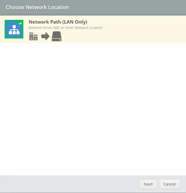 Altaro backup network path