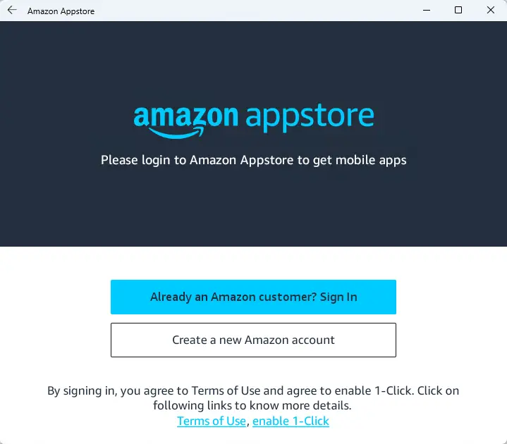 Amazon appstore sign in