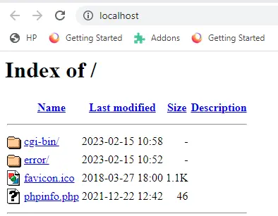 Ampps localhost default files