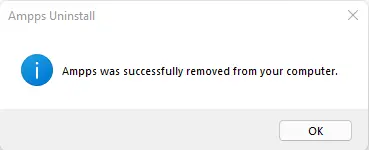 Ampps successfully removed