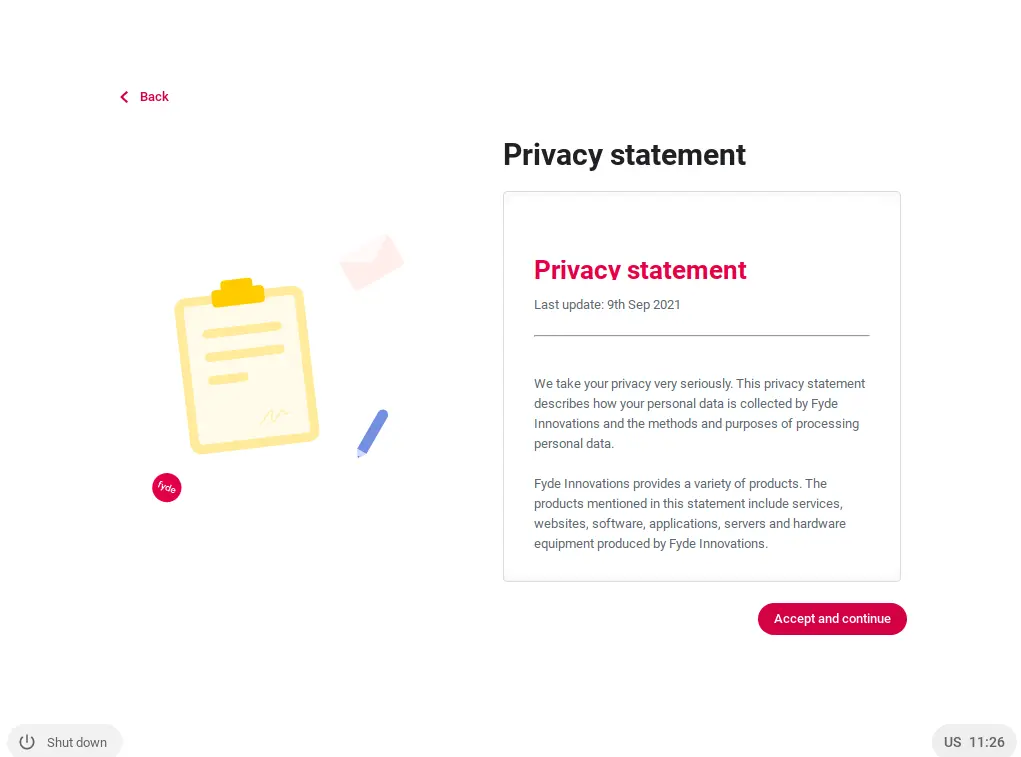 Android Fydeos privacy statement