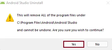 Android studio uninstall