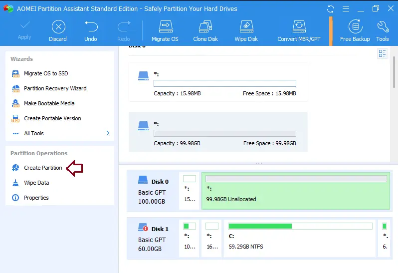 Aomei partition assistant standard