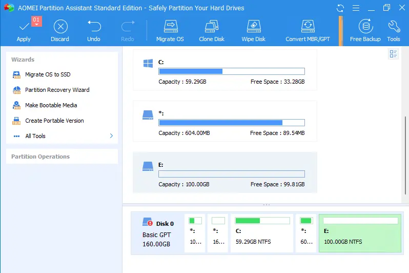 Aomei partition assistant standard apply