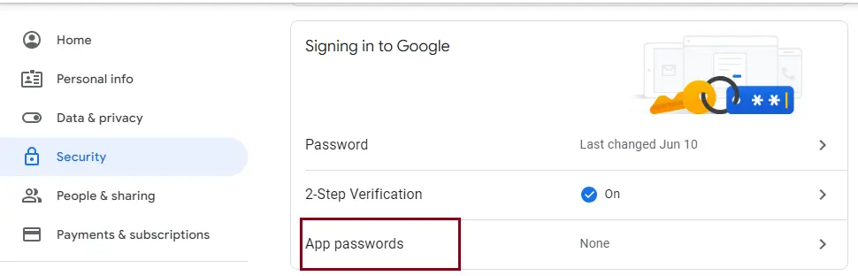 App password Gmail SMTP
