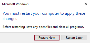 Apply these change restart now