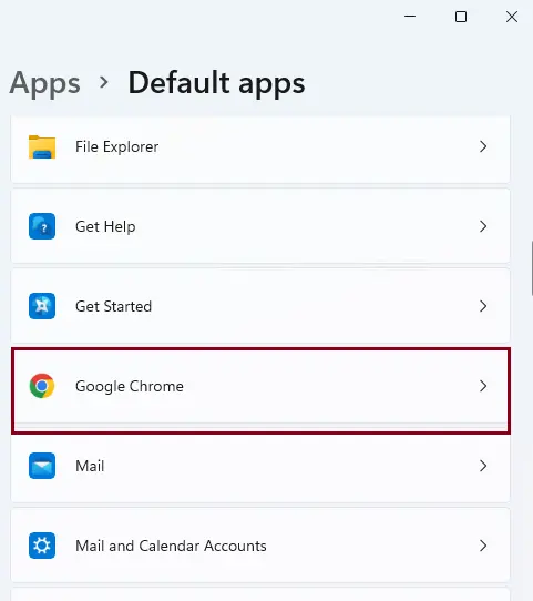 Apps default apps chrome