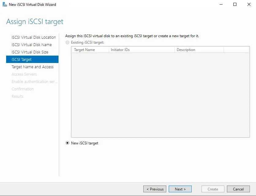 Assign iSCSI target