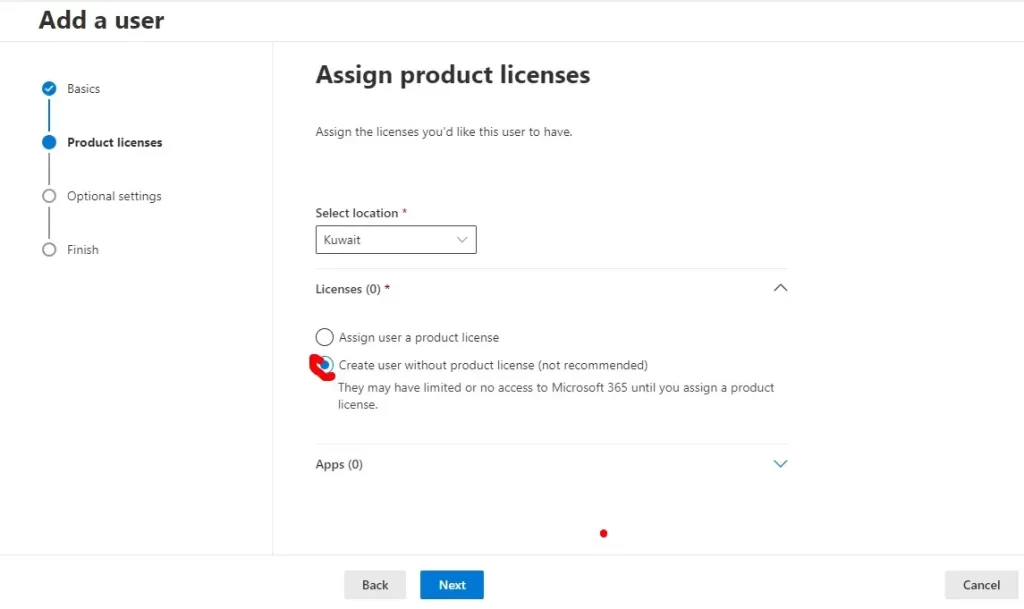 Assing product license Microsoft 365