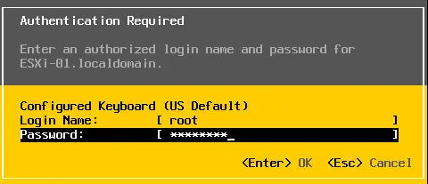 Authentication required esxi login