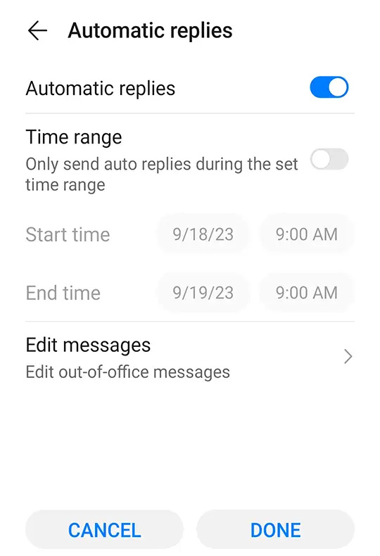 Automatic replies android mobile