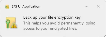 Back up your file encryption key