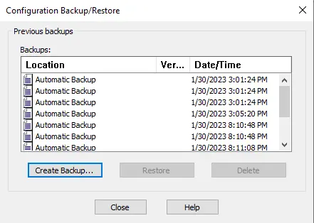Backup IIS configuration