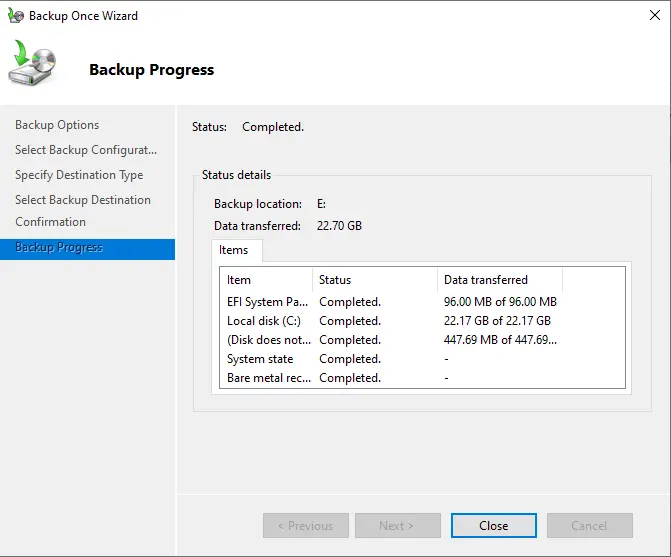 Backup and Recover Database Exchange