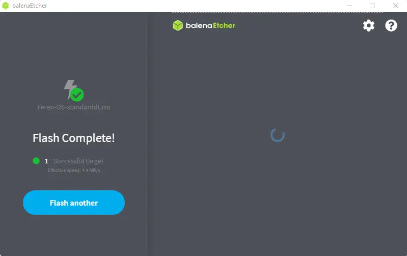 BalenaEtcher flash complete