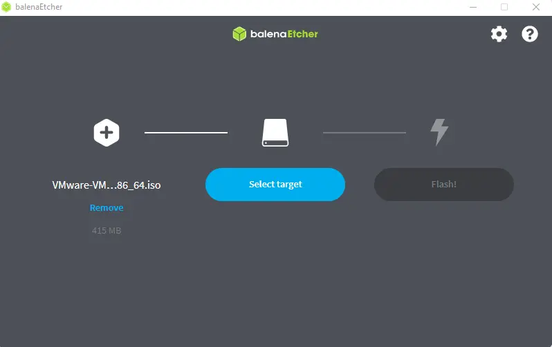 BalenaEtcher select target